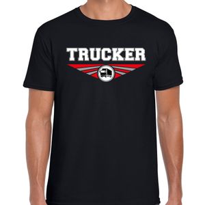 Trucker t-shirt zwart heren - Vrachtwagenchauffeur beroepen shirt