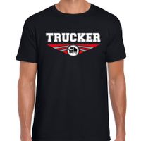 Trucker t-shirt zwart heren - Vrachtwagenchauffeur beroepen shirt