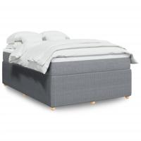 Boxspring met matras stof lichtgrijs 140x190 cm