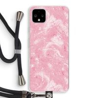 Abstract Painting Pink: Pixel 4 XL Transparant Hoesje met koord