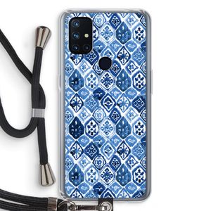 Blauw motief: OnePlus Nord N10 5G Transparant Hoesje met koord