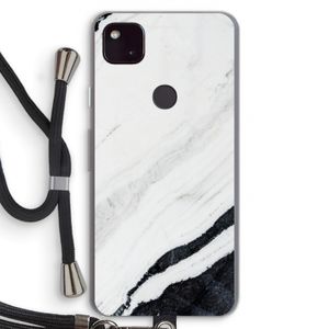 Elegante marmer: Pixel 4a 5G Transparant Hoesje met koord