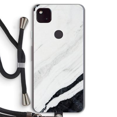 Elegante marmer: Pixel 4a 5G Transparant Hoesje met koord