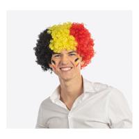 Fan Supporters verkleed pruik - Belgie of Duitsland - zwart/geel/rood - heren