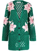 Valentino Garavani cardigan à fleurs brodées - Vert