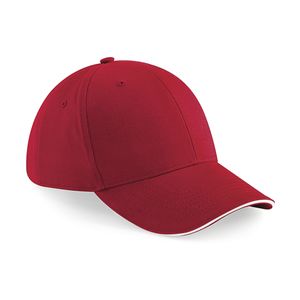 6-panel baseballcap rood/wit voor volwassenen