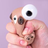 Hond stressbal met uitpuilende ogen