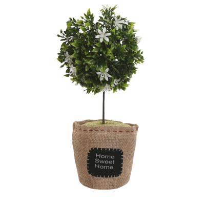 Deurstopper plant - 1 kilo - wit - polyester - 18 x 18 x 26 cm