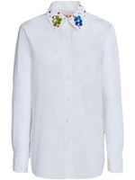 Marni chemise en coton à col orné de sequins - Blanc Marni chemise en coton à col orné de sequins - Blanc