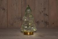 B.O.T. Tree Glass 15X28,5 cm Clear With Golden Base 10Led - Annas collection