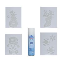 4x kerst decoratie raamsjablonen met busje spuitsneeuw 4x kerst decoratie raamsjablonen met busje spuitsneeuw