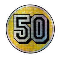 Bord 50 jaar holografisch   -