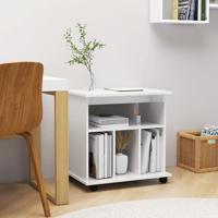 Kast verrijdbaar 60x45x60 cm spaanplaat hoogglans wit