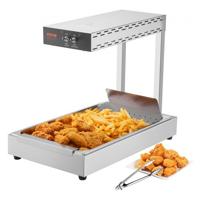 VEVOR Frieten Voedselverwarmer, 750W Commerciële Voedselverwarmingslamp, Elektrisch roestvrijstalen warmtelichtafgiftestation, Aanrecht 104-122°F Frieten Voedselverwarmer voor Frieten Buffet Keuken Restaurant