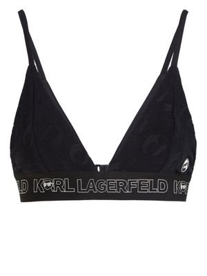 Karl Lagerfeld haut de bikini Ikon 2.0 à logo appliqué - Noir
