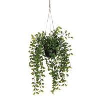 Mica Decorations Ficus Kunst Hangplant in Pot - H46 x Ø20 cm - Groen