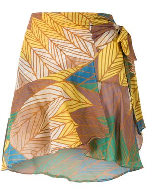 Amir Slama minijupe nouée à imprimé graphique - Multicolore