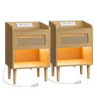 BOHOVEN Collectie - Nachtkastje met oplaadstation en rotanlook