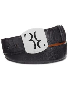 Billionaire ceinture en cuir d'autruche à boucle logo - Noir