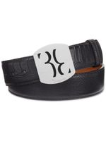 Billionaire ceinture en cuir d'autruche à boucle logo - Noir