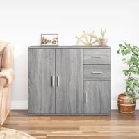 Dressoir 91x29,5x75 cm bewerkt hout grijs sonoma eikenkleurig