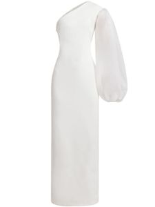 Solace London robe longue Hudson à une épaule - Blanc