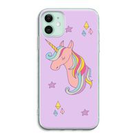 Roze eenhoorn: iPhone 11 Transparant Hoesje