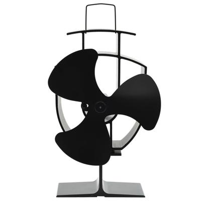 VidaXL Kachelventilator met 3 vinnen zwart