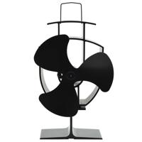 VidaXL Kachelventilator met 3 vinnen zwart