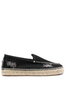 Maison Margiela espadrilles en toile à broderies - Noir