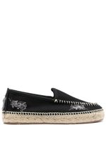 Maison Margiela espadrilles en toile à broderies - Noir