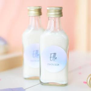 Mini flesjes met ronde sticker - set van 12