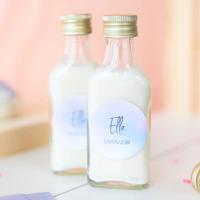 Mini flesjes met ronde sticker - set van 12