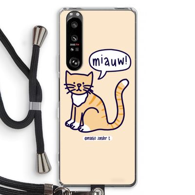 Miauw: Sony Xperia 1 III Transparant Hoesje met koord