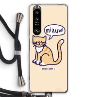Miauw: Sony Xperia 1 III Transparant Hoesje met koord