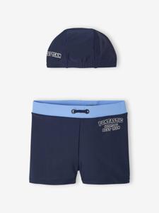 Badsweater + muts set voor jongens inktblauw