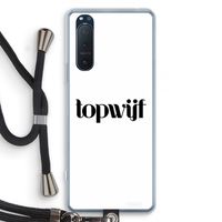 Topwijf Wit: Sony Xperia 5 II Transparant Hoesje met koord