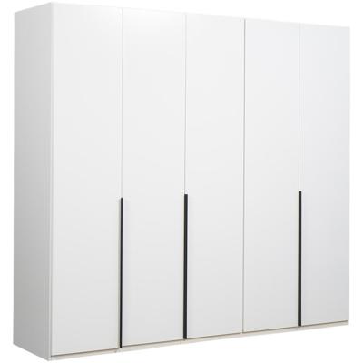 Leen Bakker - Kledingkast Milaan 5-deurs - 208x225x58 Cm - Spaanplaat - Wit