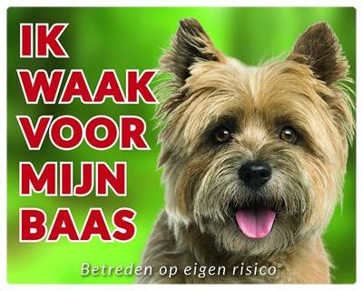 Cairn Terrier Waakbord - Ik waak voor mijn baas Blond