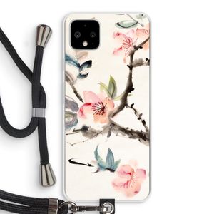 Japanse bloemen: Pixel 4 XL Transparant Hoesje met koord
