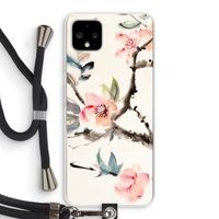 Japanse bloemen: Pixel 4 XL Transparant Hoesje met koord