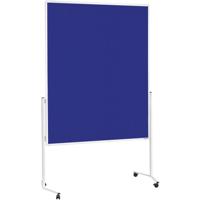 magnetoplan Presentatiebord 2111103 (b x h) 1200 mm x 1500 mm Vilt Blauw, Wit Tweezijdig te gebruiken, Incl. rollen, Prikbord 2111103