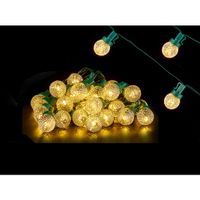 Kerstverlichting/party lights 30x warm witte LED bolletjes 600 cm op batterijen - thumbnail