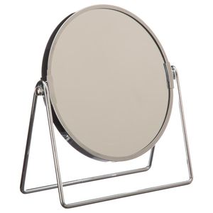 Dubbele make-up spiegel/scheerspiegel op voet 19 x 8 x 21 cm zilver   -