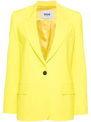 MSGM blazer boutonné à revers pointus - Jaune