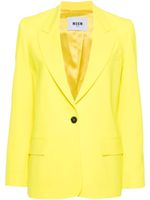 MSGM blazer boutonné à revers pointus - Jaune