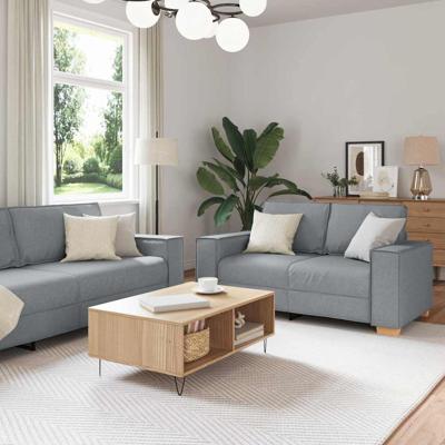 Bankstel met kussen 3 pcs Grijs 220 x 78 x 84 cm Stof