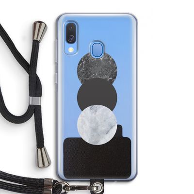 Marmeren cirkels: Samsung Galaxy A40 Transparant Hoesje met koord