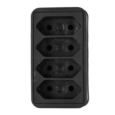 Stopcontact splitter - quattro - zwart - voor 4 platte stekkers - verdeelstekkers