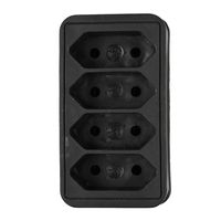Stopcontact splitter - quattro - zwart - voor 4 platte stekkers - verdeelstekkers   -